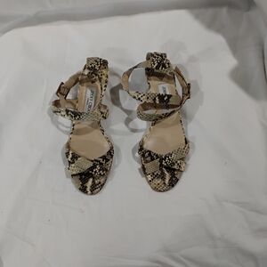 Jimmy Choo Wome's Brown and Cream Sandals with Ankle